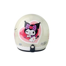 兒童安全帽 台灣製造 小童安全帽 愛心酷洛米 卡通安全帽 54-57CM, 奶油白, 1個