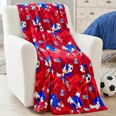 248949 프랑코 Hot Wheels 아동용 침구 슈퍼 소프트 플러시 담요 116.8 x 152.4cm46 60인치 공식 라이선스 제품 Franco, 소닉 더 헤지혹 축구