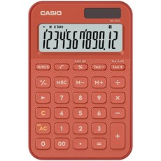 카시오 컬러 전자계산기 MS-20YC, 1개, (카시오 정품 계산기)브릭 레드