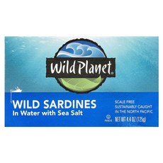 Wild Planet 바다 소금을 곁들인 물 속의 야생의 정어리 4.4 온스 (125 g)