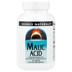 소스내츄럴스 Source Naturals Malic Acid 60 Tablets, 60 count, 1개