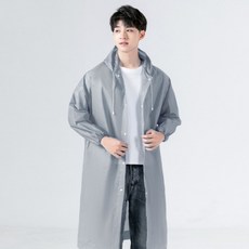 남녀공용 EVA 다회용 우비 레인코트 캠핑 우의 그레이, 1개