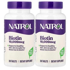 1+1 나트롤 비오틴 탈모 헤어 뷰티 10000mcg 200개, 200정, 2개