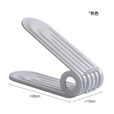 DFMEI 可調節簡易鞋架省空間家用簡約塑料雙層一體式加厚摺疊鞋子收納架, 1個, 灰色【2個裝】:如圖