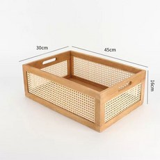 라탄 정리 바구니 인테리어 인테리어수납함 미니 책장 대형 수건바구니 촬영 우드 스몰 빈티지, 1개, P.복숭아나무색상짧은사이즈와큰사이즈45X30X