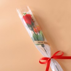 화이트데이 한송이 장미 사탕 레드 캔디 꽃다발 선물, 단품, 1개