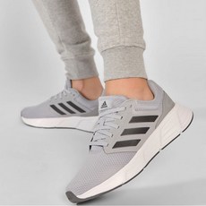 adidas 愛迪達 跑步鞋 男款日常運動鞋 灰色緩震訓練鞋健身房運動鞋基本款步行鞋