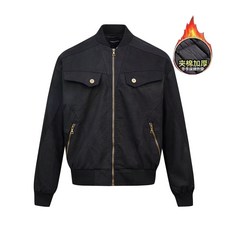 燈芯絨加厚棉外套 男款寬鬆棒球領工裝夾克 冬季保暖休閒短款棉服