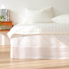 온도 60수 아사 순면 100% 피그먼트 라인 줄누빔 이불 겸 패드, 화이트