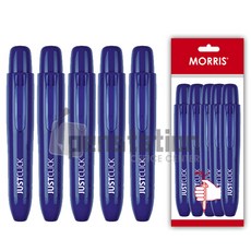 모리스 저스트클릭 노크식 유성매직 L 5개 세트(모리스 정품 블리스터 포장 케이스), 유성매직 L 블루 5개 세트