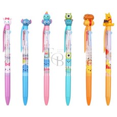 EVERYBAO 디즈니 마스코트 피규어 3색펜 E 17 썸썸마리 캐릭터펜 학생볼펜, 18 스티치