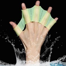 스포츠 물갈퀴 레저 반투명 피트니스 실리콘 바다 장갑 아쿠아 여름 수영장 물놀이, SIS-509 오리손(2P)_스카이_M