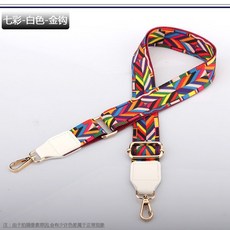 鏈條配件 小蜜蜂擴音器通用背帶鏈條包包肩帶可調節卡口教師講課替換繩掛帶, 七彩-白色-金鉤, 1個