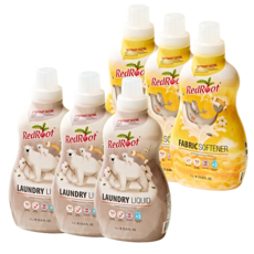 레드루트 [3+3기획세트] 유아 아기 세탁세제 1L 3개 + 섬유유연제 1L 3개 바닐라코튼향, 1세트, 6개입