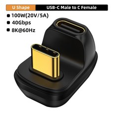 USB4 0 40Gbps 유형 C 90도 어댑터 100W 5A USB 고속 충전 변환기 8K60HZ 용 데이터, CM-CG XU, 1개