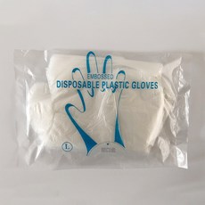 一次性食品級透明塑料手套 薄款 100只裝, 1個, 1個裝