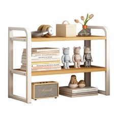 레디박스 책상 주방 욕실 정리 다용도 소형 수납 스탠드 미니 선반, 우드화이트, 2단