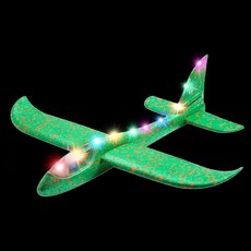 LED 에어글라이더 불 나오는 스티로폼 비행기 대형 48cm, 그린, 1개