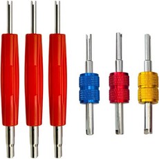 6Pcs HVAC 밸브 코어 제거 도구 - 듀얼 싱글 및 더블 헤드 밸브 코어 제거 도구 다양한 밸브 코어를 위한 훌륭한 타이어 수리 도구 R134a R12 HVAC 에어컨 밸, 6Pcs Valve Core Removal Tool