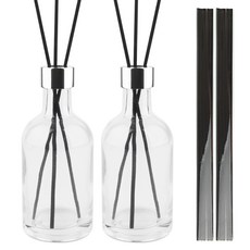 공병상회 디퓨저 DIY 소분용기 OS위스키200 투명 유리병 2P + 리드스틱 10P 세트, 2개, 200ml, 실버캡
