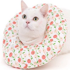 도모아 반려동물 핥기방지 목쿠션 고양이 넥카라 튜브 깔대기 강아지 반려묘 반려견 중성화, 옐로우_XS