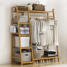 Sgirl 대형 튼튼한 원목 스탠드 시스템 드레스룸 행거 수납행거 옷장행거 선반형