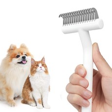 aumuca 아우무카 반려동물 털 제거 브러쉬 강아지 고양이 빗 죽은털 제거 마사지 브러쉬 CB10.1, 화이트, 1개