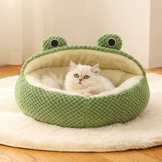 돌아라 개구리 반밀폐 고양이 숨숨집 밀폐형 고양이 둥지 고양이 방석 강아지 방석, 반막둥지 라지 사이즈50*50cm, 1개