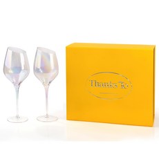 땡스투 땡스투 고급 크리스탈 예쁜 와인잔 선물세트 오블리끄 오로라, 2개, 440ml