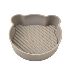 DFMEI 空氣炸鍋烤盤多用途烘培蛋糕模具硅膠戶外保鮮盒, 1個, 小熊款-無蓋棕色款:如圖