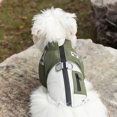 秋冬季狗狗中小型犬格紋探險戶外衝鋒衣泰迪貓咪保暖棉衣寵物衣服, 蒂安綠, 1個
