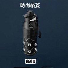 Aloka 運動水壺 輕盈防髒汙耐酸鹼好清洗, 格菱黑, 1個, 600ml