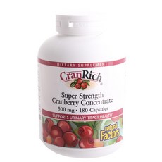 natural Factors Super Strength蔓越莓濃縮精華膠囊 500mg, 180顆, 1罐