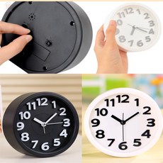 예니차니 원형 탁상시계 저소음탁상시계, 블랙