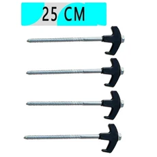 MuqiNh 4pcs 야외 텐트 네일 스크류 앵커 페그 나사 그라운드 탄소강 육각 플라스틱 헤드, 05 4Pcs Black-25cm