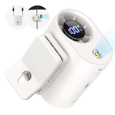 LifeSync 집게 휴대용 선풍기 클립형 무선 저소음 바람조절 야간 조명 스트랩 포함, 화이트, G80