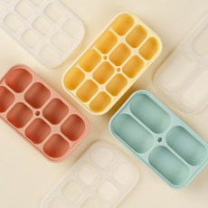 아키움 실리콘 이유식 똑딱 큐브 삼중밀폐 이유식용기 이유식큐브 보관용기, 1개, 망고 12구, 15ml