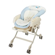 Combi Letto AT ST 電動安撫餐椅搖床 - 藍色巴黎, 電動安撫餐椅搖床-藍色巴黎