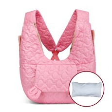 라온티 반려동물 슬링 캐리어 X자 교차 스트랩+이너쿠션, 1개, 핑크