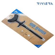 리비에라 원터치 낚시 바늘 빼기 훅 리무버 T형 안전 제거기, 블랙, 1개