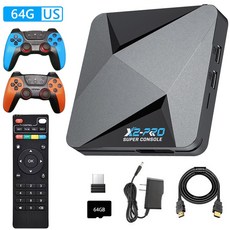 슈퍼 콘솔 X2 프로 게임 박스 영국 유럽 레트로 비디오 게임 콘솔 TV 박스 100000개 비디오 게임 SS MAME FC, 64GB US