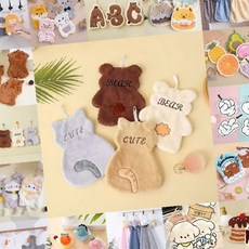 주방용 손 닦는 천 귀여운 그림 무늬 극세사 재질 걸이 고리 달린 손 닦는 천, 1개, 16.카페 바케트