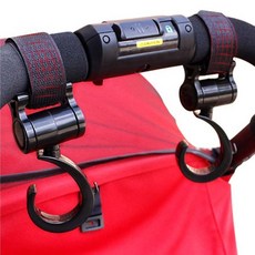 다용도 유묘차 걸이 사이즈 조절 가능한 스크랩 찍찍이 타입 360도 방향 회전 유모차 자전거 고리, 유모차걸이훅/블랙