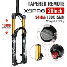 Nanlio X9 PRO MTB 서스펜션 포크 34mm 140/160mm 트래블 27.5/29인치 리바운드 댐핑 및 락아웃 기능이 있, 02 26100x15Remote 160mm
