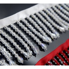 크리스탈 펜던트 비즈 프린지 레이스 DIY 의류 무대 드레스 홈 커튼 모자 장식 액세서리 1 야드 가격, 1yard price, white, 1개