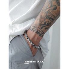 Tasteful_tw 韓國ACC鋸齒串連手鍊手環 不掉色高級感簡約配件 男女皆可