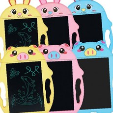 동물 캐릭터 휴대용 LCD 전자 메모패드 그림 낙서 학습 필기 가정 유치원, 1개, 상세페이지 참조, 토끼옐로우