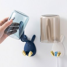 양치컵거치대 공중부양 칫솔걸이 욕실 컵걸이 칫솔홀더, 2개, 화이트블루