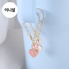 물병 꾸미기 하트 나비 장식, 1개, 핑크 E