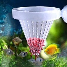 흡착식 피딩컵 실지렁이 생먹이 열대어 금붕어 먹이주기, 화이트
